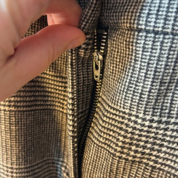 Wilfred Aritzia Jallade Gray High-Waisted Tie-Belt Houndstooth Ankle Pants 4 - Picture 8 of 10